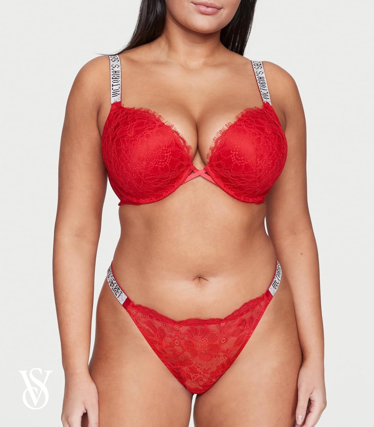 image:imageVictorias Secret Womens Very Sexy Shine Strap Thong Underwear Panties for Women XSXXLLipstick Red Lace