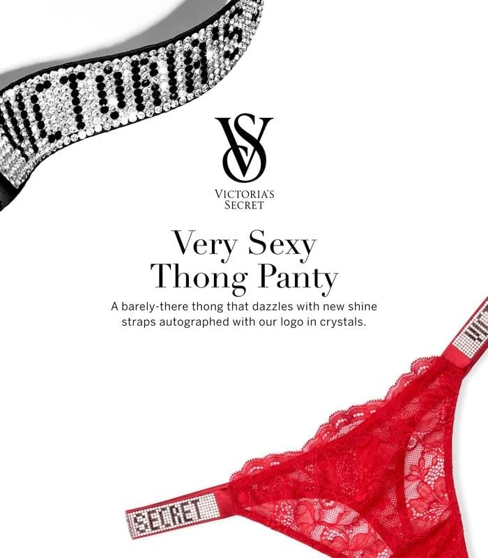 image:imageVictorias Secret Womens Very Sexy Shine Strap Thong Underwear Panties for Women XSXXLLipstick Red Lace