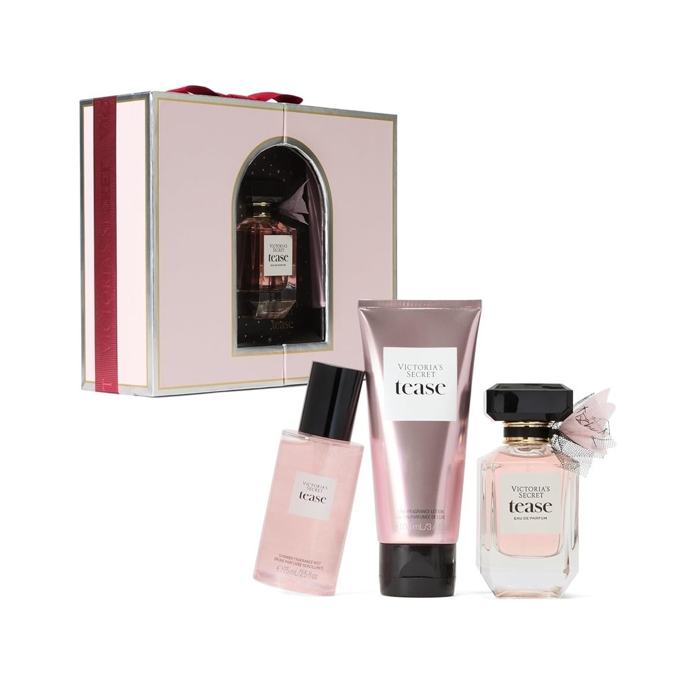 image:imageVictorias Secret Bare 3 Piece Luxe Fragrance Gift Set 17 oz Eau de Parfum Travel Lotion amp Shimmer MistTease