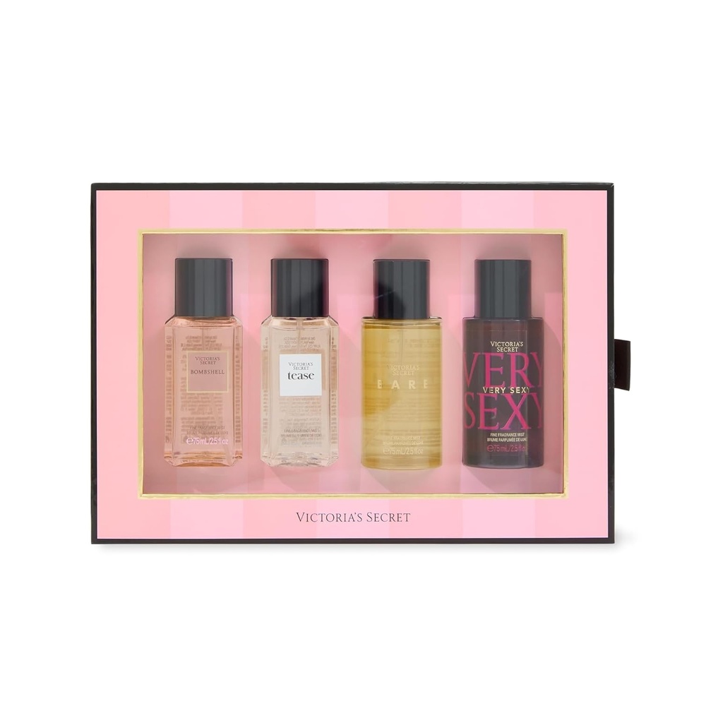image:imageVictorias Secret Fine Fragrance Mini Mist Gift Set 4 Piece Assorted Scents
