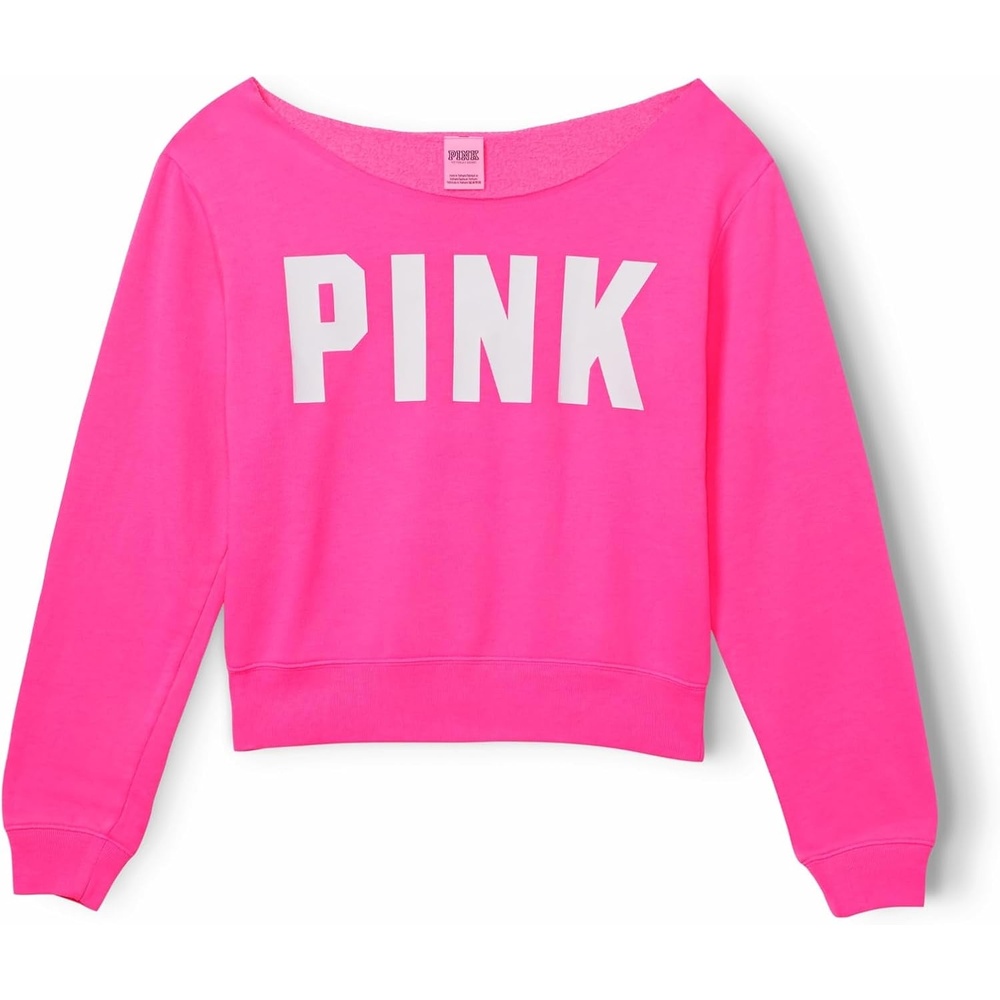 image:imageVictorias Secret PINK Fleece Cropped SweatshirtAtomic Pink Sans Logo