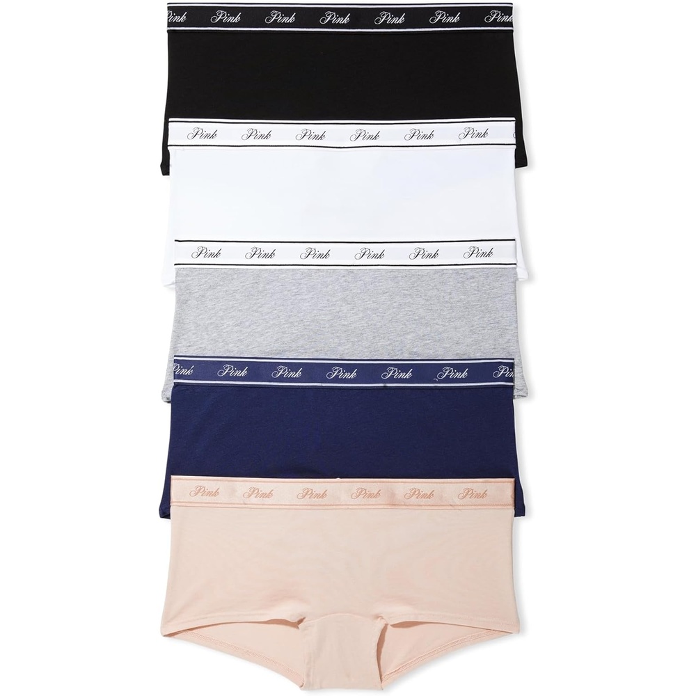 image:imageVictorias Secret PINK Womens Cotton Logo Boyshort Underwear Full Coverage Panties for Women Multi Pack XSXXLSpring Basic