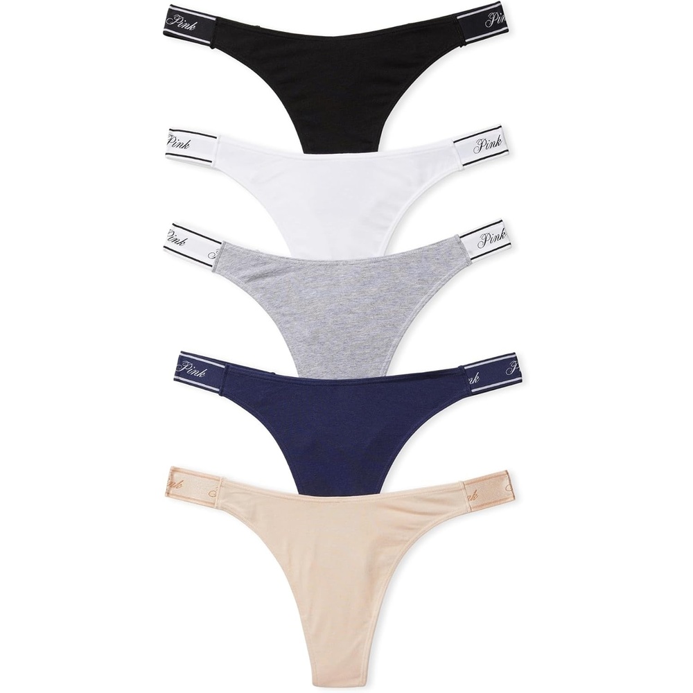 image:imageVictorias Secret PINK Womens Cotton Logo Thong Underwear Panties for Women XSXLPink Basic Pack