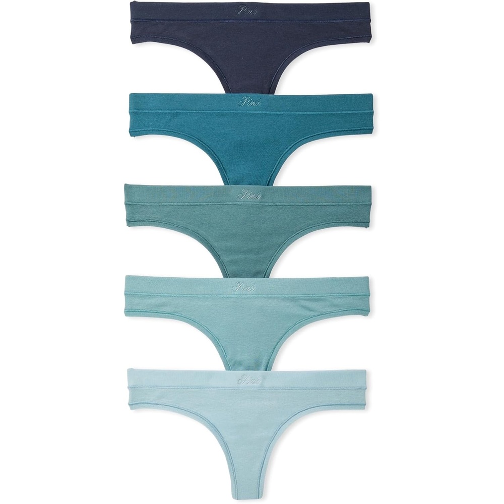 image:imageVictorias Secret PINK Womens Cotton Thong Underwear Panties for Women XSXLIndigo Tea Dye
