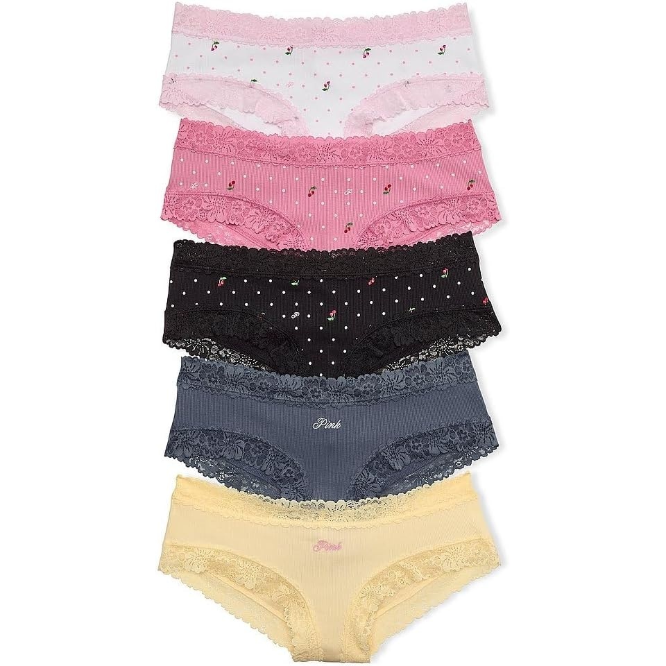 image:imageVictorias Secret PINK Womens Lace Cheeky Underwear Panties for Women XSXLCherry Heritage Pack