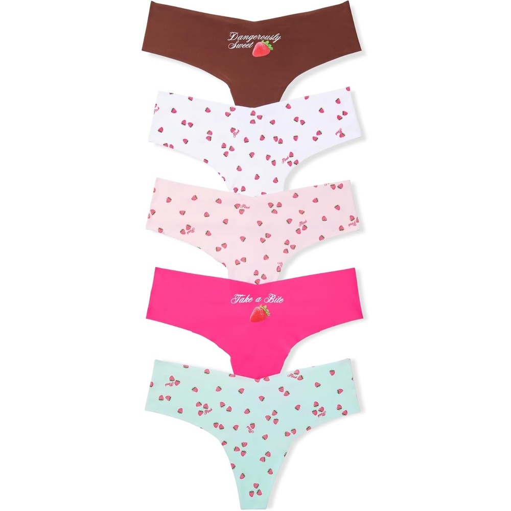 image:imageVictorias Secret PINK Womens No Show Thong Underwear Panties for Women XSXLBerry Pack