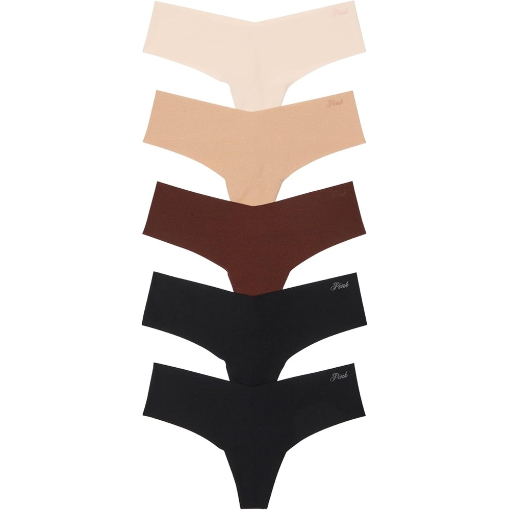image:imageVictorias Secret PINK Womens No Show Thong Underwear Panties for Women XSXLNude Pack