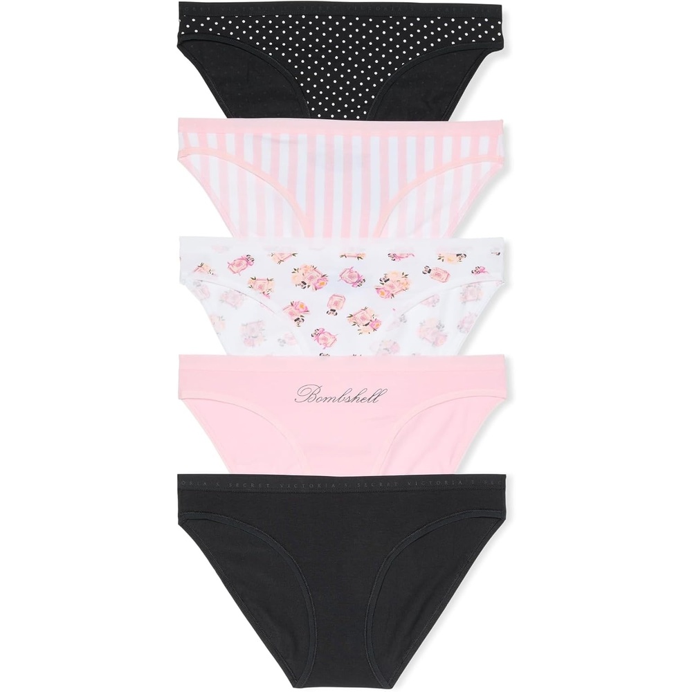 image:imageVictorias Secret Womens Cotton Bikini Underwear Moderate Coverage Panties for Women Multi Pack XSXXLHeritage Stripe Mix