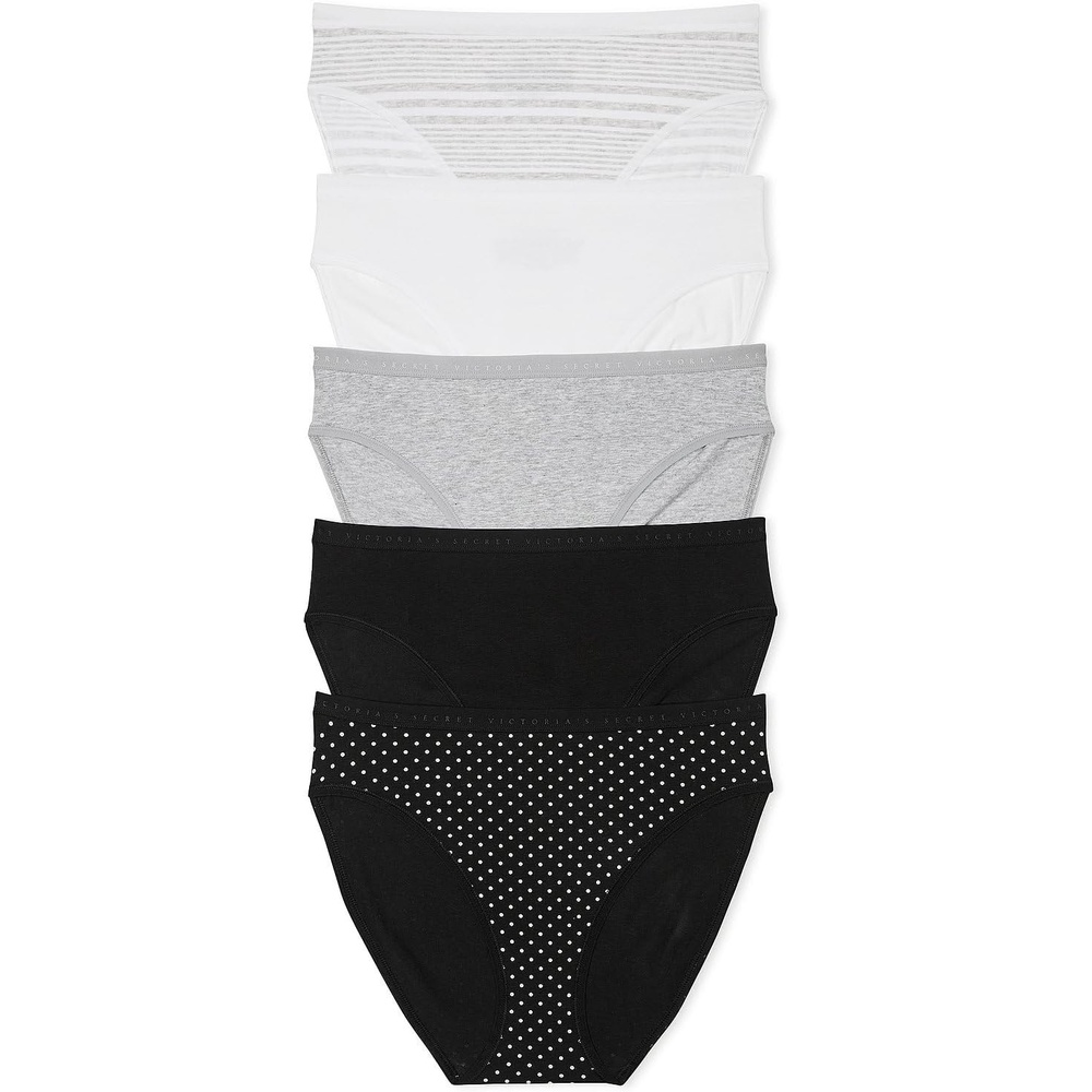 image:imageVictorias Secret Womens Cotton Brief Underwear Full Coverage Panties for Women Multi Pack XSXXLBlack White Mix