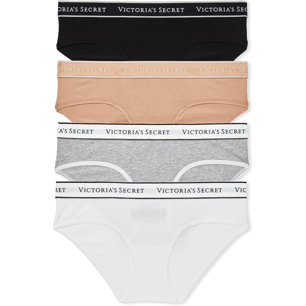 image:imageVictorias Secret Womens Cotton Logo Hipster Underwear Moderate Coverage Panties for Women Multi Pack XSXXL4 Pack Multi
