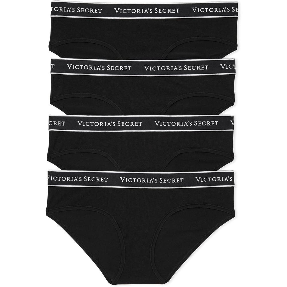 image:imageVictorias Secret Womens Cotton Logo Hipster Underwear Moderate Coverage Panties for Women Multi Pack XSXXLBlack