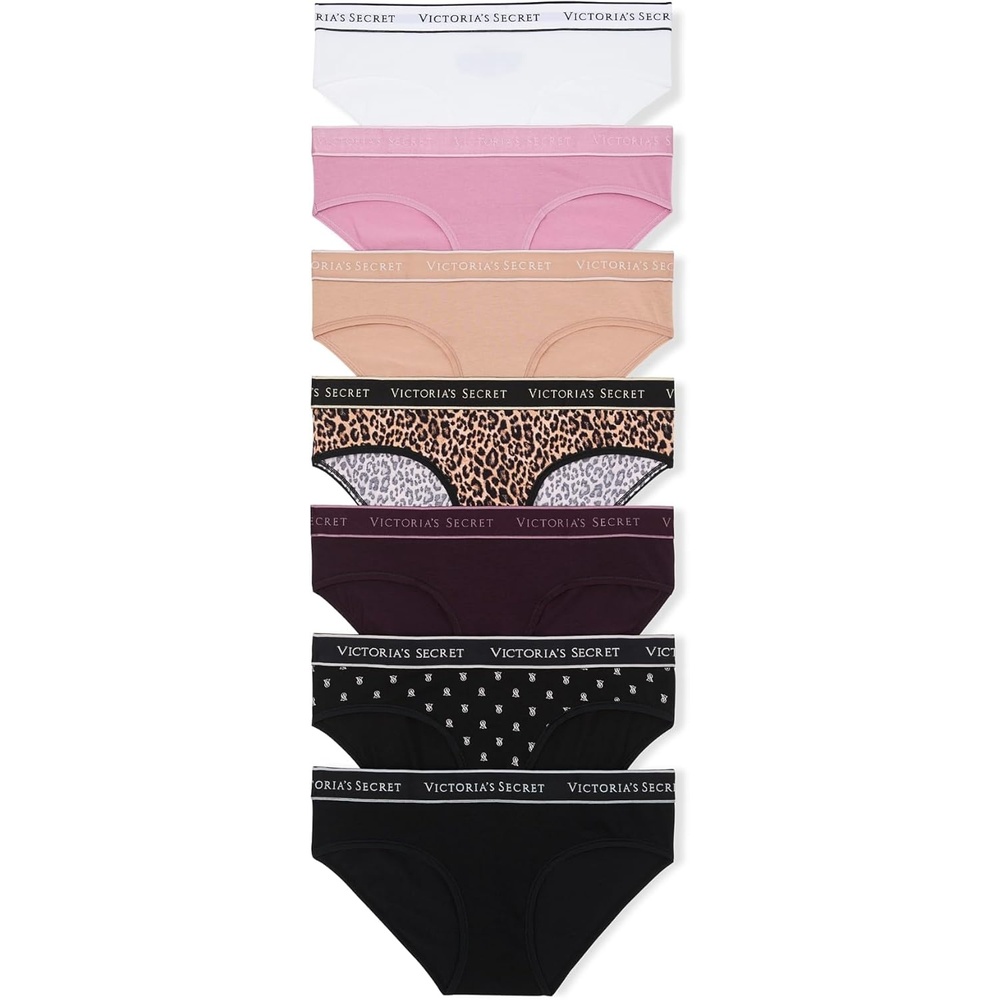 image:imageVictorias Secret Womens Cotton Logo Hipster Underwear Moderate Coverage Panties for Women Multi Pack XSXXLCheetah Solids