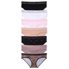 Victoria’s Secret Women’s Cotton Logo Hipster Underwear, Moderate Coverage Panties for Women, Multi Pack (XS-XXL)(Leopard Pack)