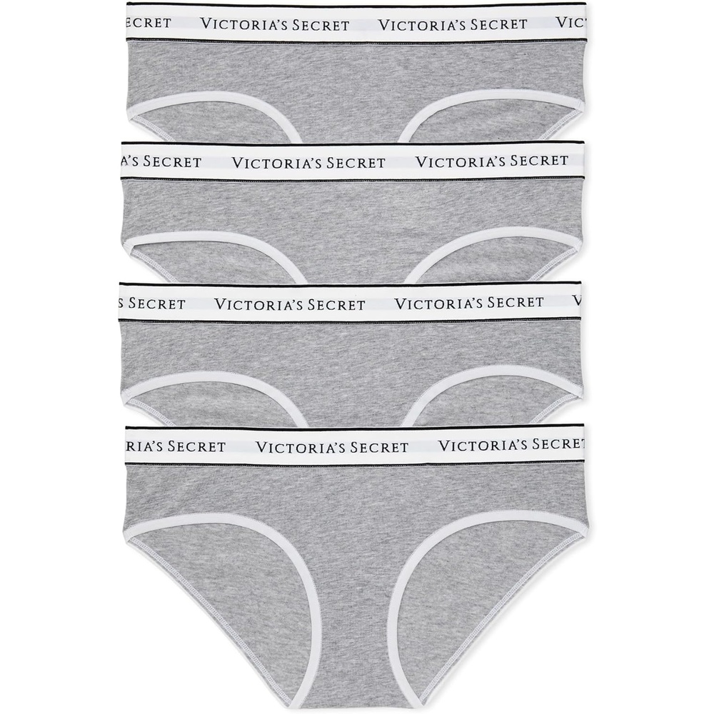 image:imageVictorias Secret Womens Cotton Logo Hipster Underwear Moderate Coverage Panties for Women Multi Pack XSXXLMedium Heather Grey