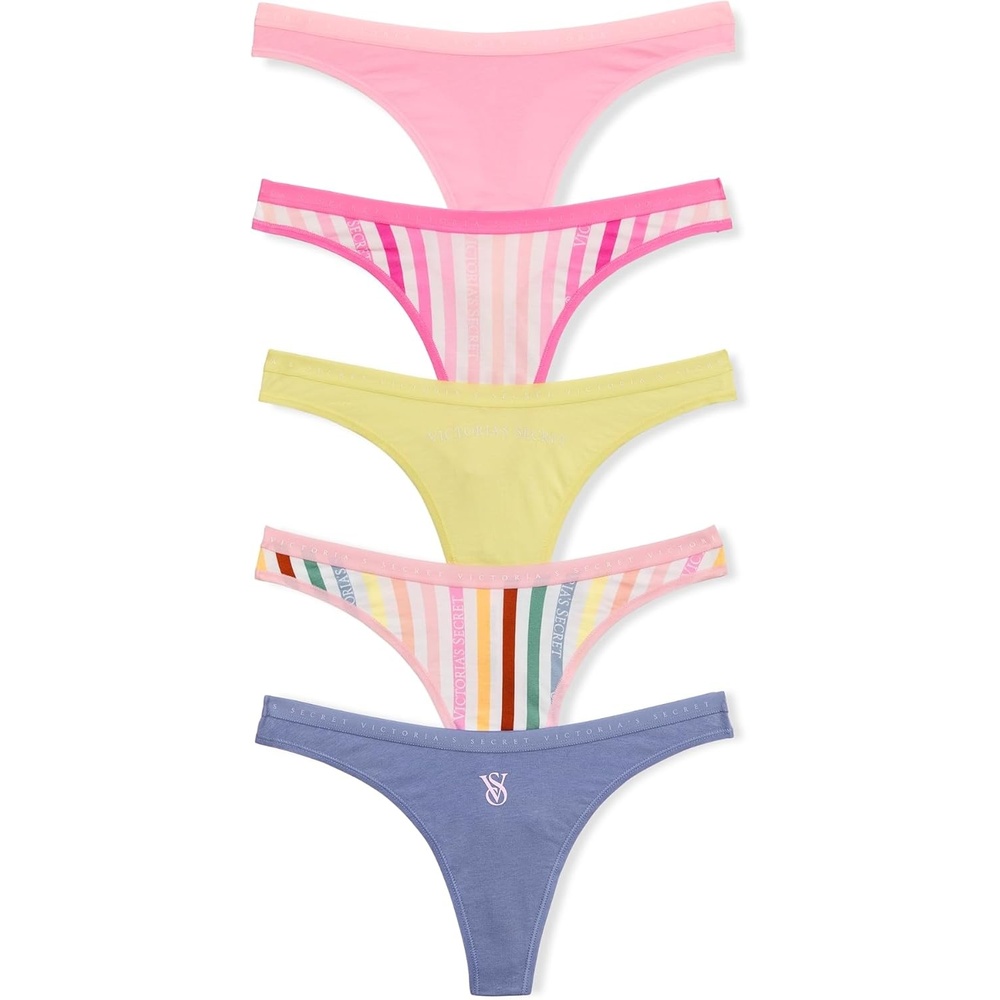image:imageVictorias Secret Womens Cotton Thong Underwear Panties for Women Multi Pack XSXXLStripes  Solids
