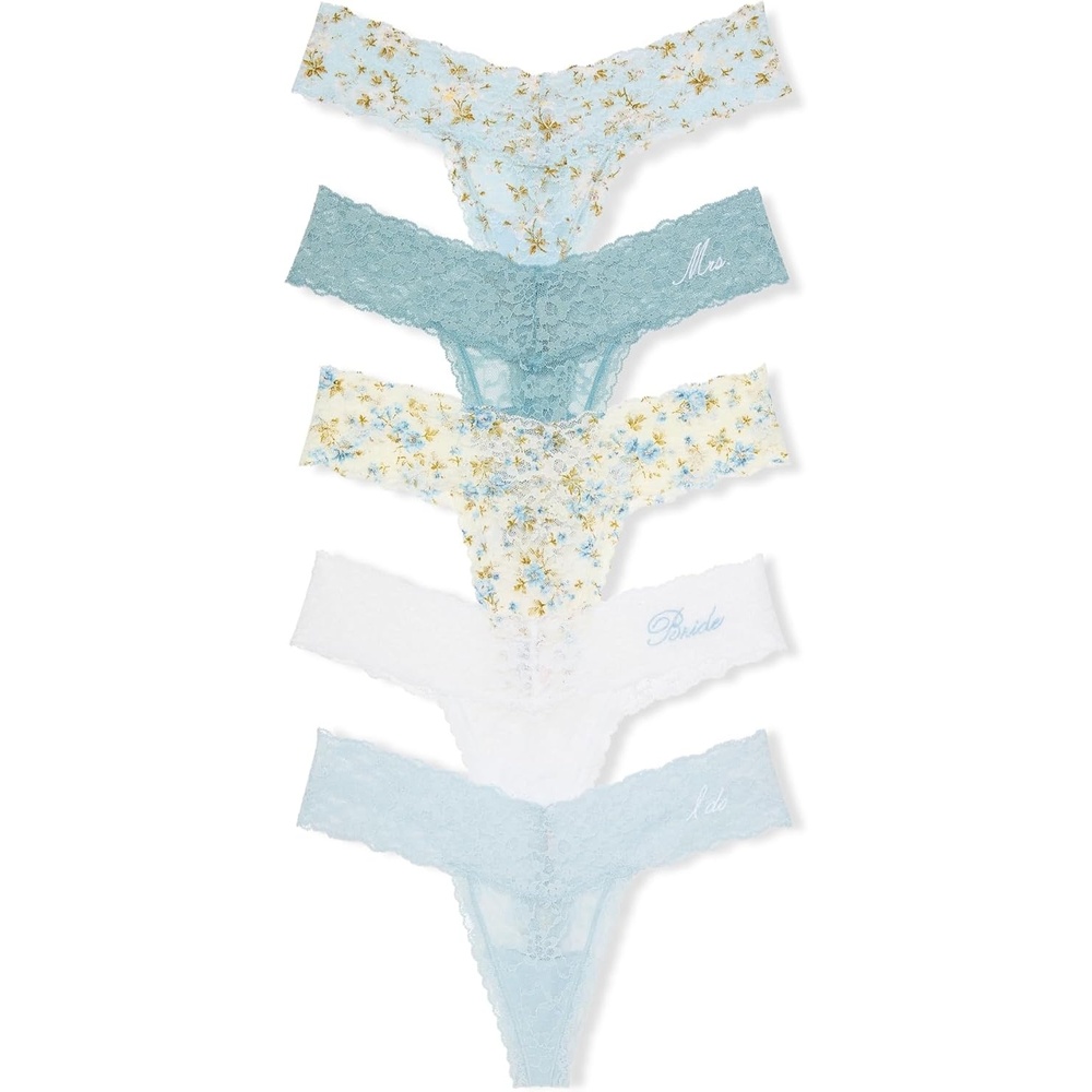 image:imageVictorias Secret Womens Lace Thong Underwear Panties for Women Multi PackFloral Bridal Mix