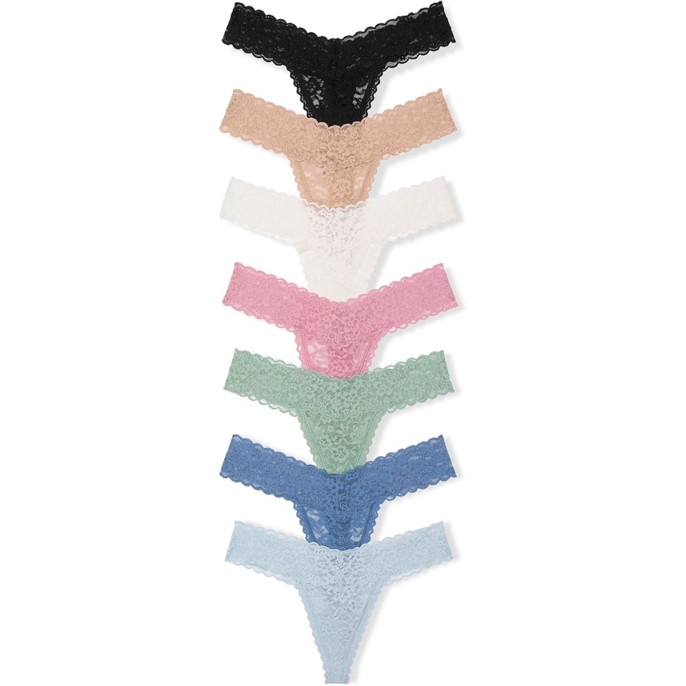 image:imageVictorias Secret Womens Lace Thong Underwear Panties for Women Multi PackNude Pastel Pack
