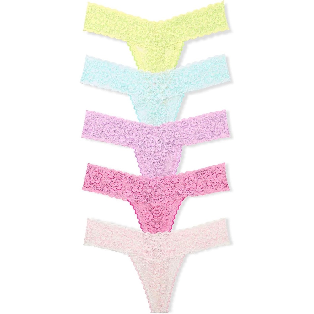 image:imageVictorias Secret Womens Lace Thong Underwear Panties for Women Multi PackSummer Mix