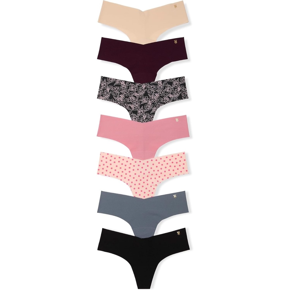 image:imageVictorias Secret Womens No Show Thong Underwear Panties for Women Multi Pack XSXXLAssorted Mix