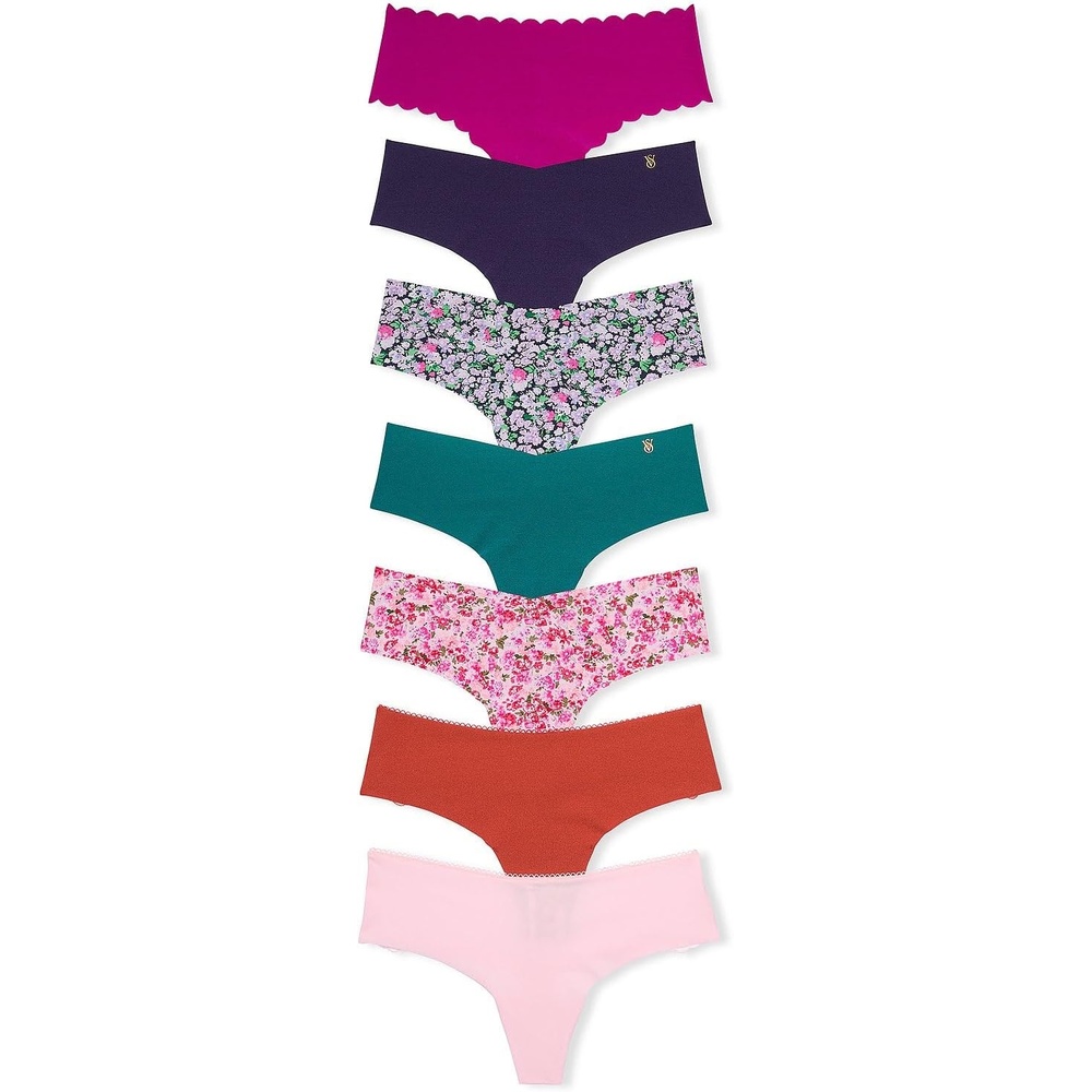 image:imageVictorias Secret Womens No Show Thong Underwear Panties for Women Multi Pack XSXXLFloral Solids