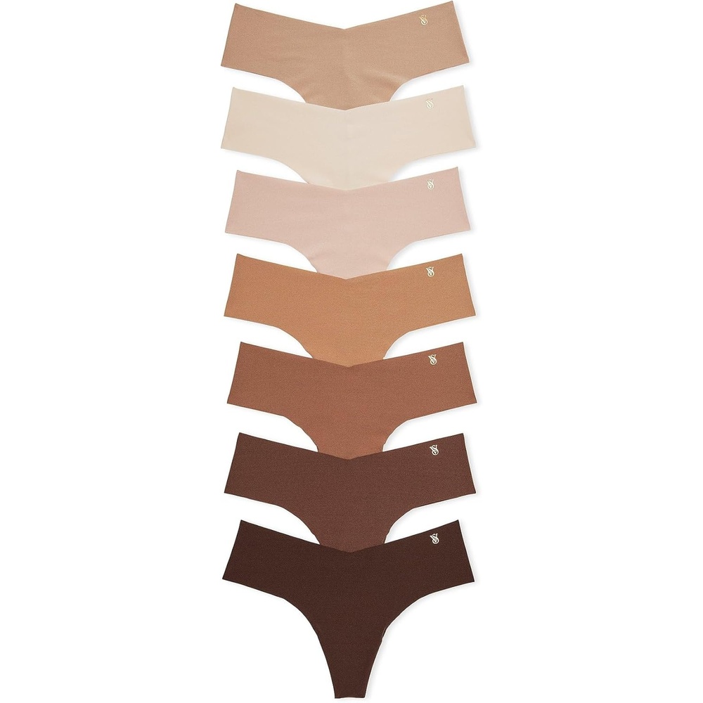 image:imageVictorias Secret Womens No Show Thong Underwear Panties for Women Multi Pack XSXXLMulticolor Nude