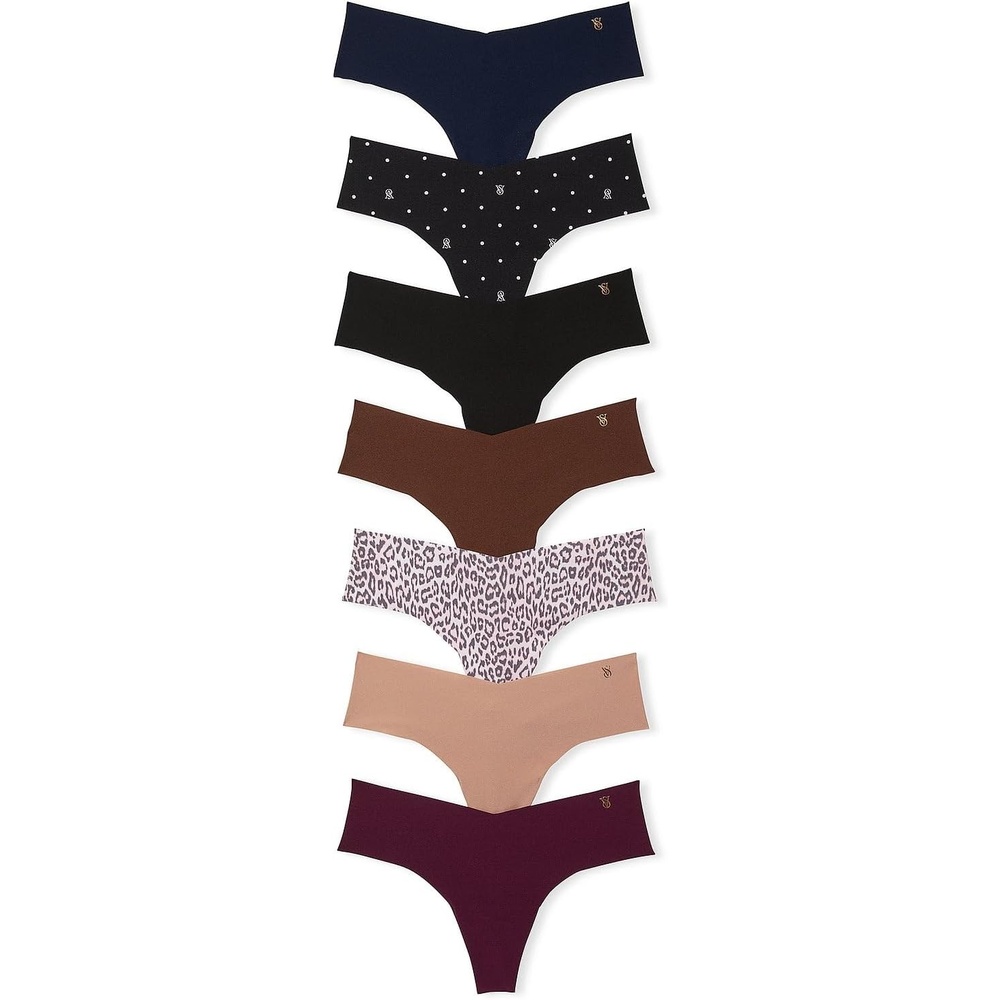 image:imageVictorias Secret Womens No Show Thong Underwear Panties for Women Multi Pack XSXXLNeutral Mix