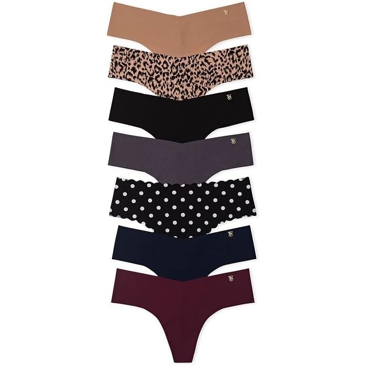 image:imageVictorias Secret Womens No Show Thong Underwear Panties for Women Multi Pack XSXXLNeutral Multi Color