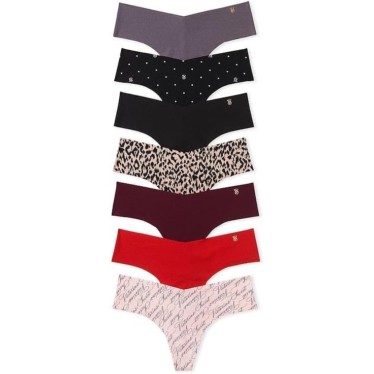 image:imageVictorias Secret Womens No Show Thong Underwear Panties for Women Multi Pack XSXXLNeutrals Mix