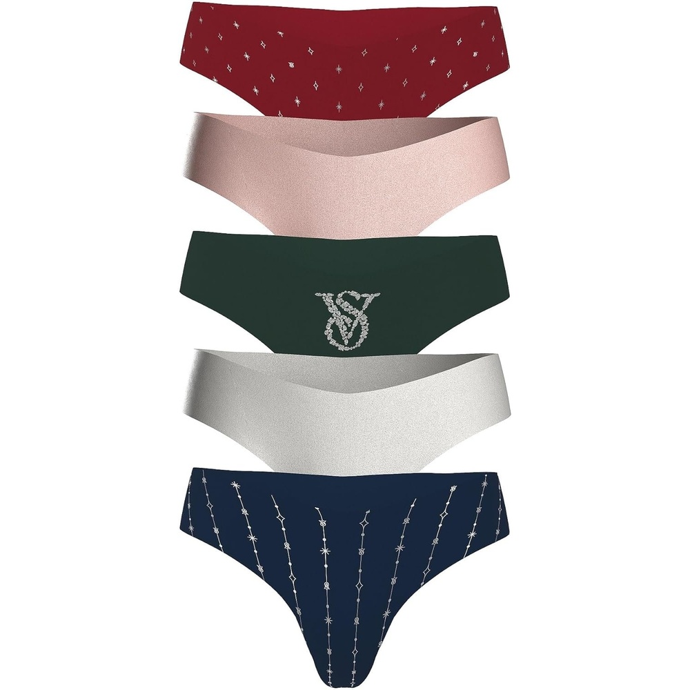 image:imageVictorias Secret Womens No Show Thong Underwear Panties for Women Multi Pack XSXXLSolid  Dot Mix