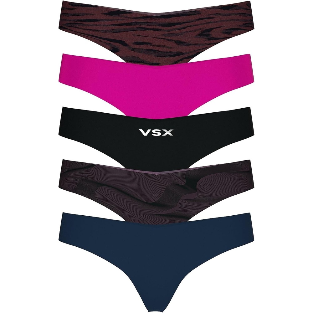 image:imageVictorias Secret Womens No Show Thong Underwear Panties for Women Multi Pack XSXXLSolids Prints Mix