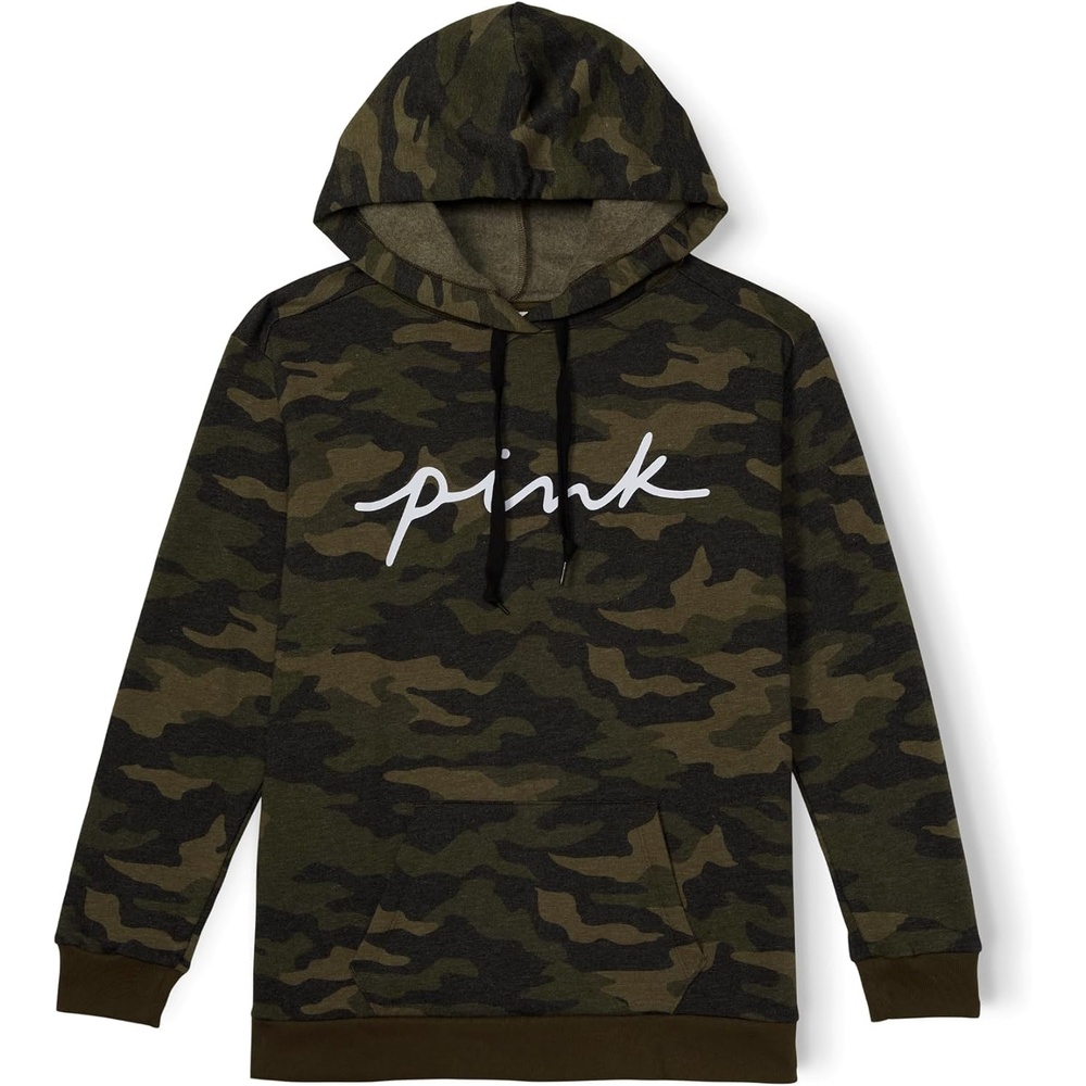 image:imageVictorias Secret Womens PINK Logo Campus Hoodie Sweatshirt XSXXLCarbide Camo Script Logo