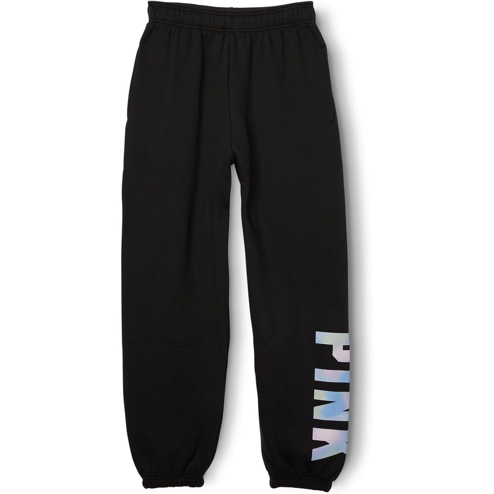image:imageVictorias Secret Womens Pink Logo Campus Sweatpants Womens Sweatpants XSXXLPure Black Blur Classic Logo