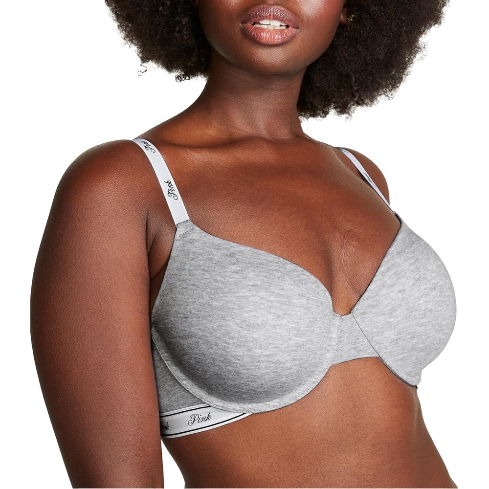 image:imageVictorias Secret Womens Pink Wear Everywhere Lightly Lined TShirt Bra Bras for Women 32A38DDMedium Heather Grey Logo