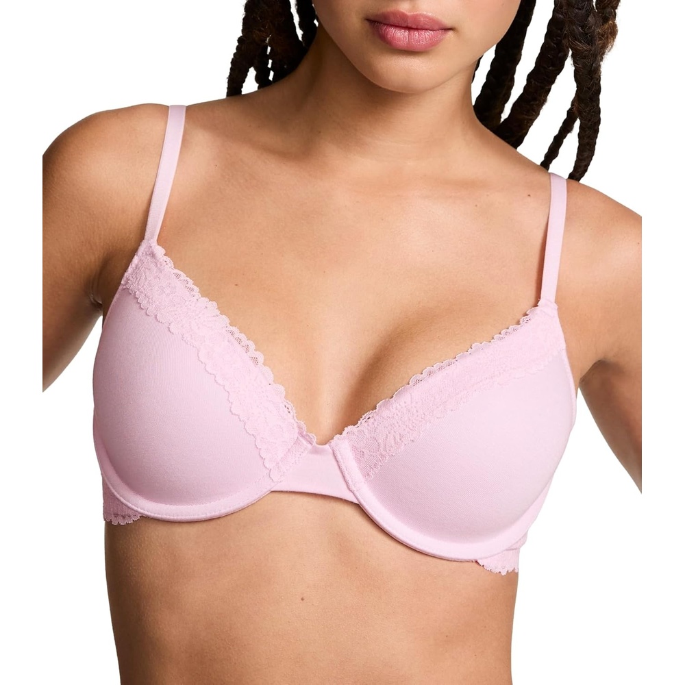 image:imageVictorias Secret Womens Pink Wear Everywhere Lightly Lined TShirt Bra Bras for Women 32A38DDPink Tulip