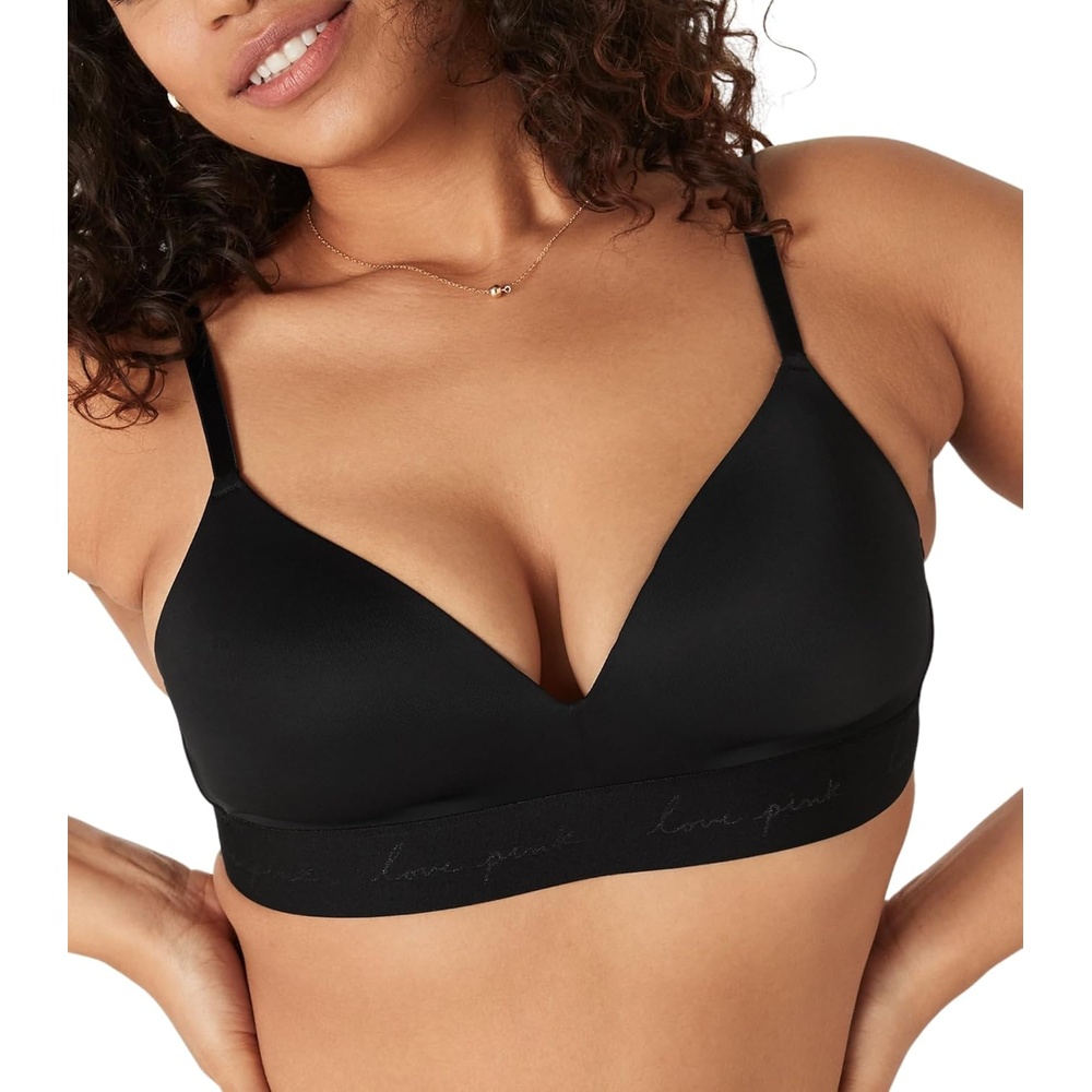 image:imageVictorias Secret Womens Pink Wear Everywhere Lightly Lined Wireless TShirt Bra Bras for Women 32A 38DDDPure Black Logo