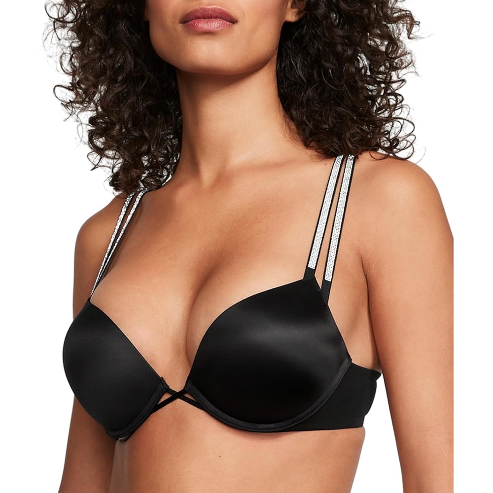 image:imageVictorias Secret Womens Very Sexy Bombshell Adds2Cups Push Up Bra Bras for Women 32A38DDDBlack Double Shine Strap