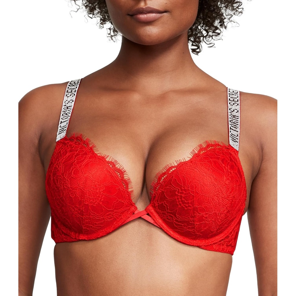 image:imageVictorias Secret Womens Very Sexy Bombshell Adds2Cups Push Up Bra Bras for Women 32A38DDDLipstick Red Lace
