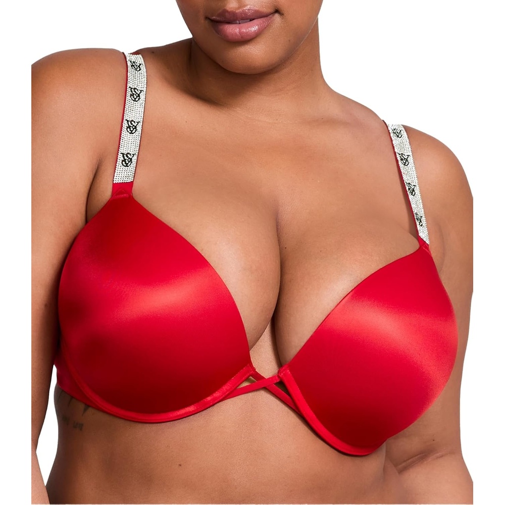 image:imageVictorias Secret Womens Very Sexy Bombshell Adds2Cups Push Up Bra Bras for Women 32A38DDDLipstick Red Monogram
