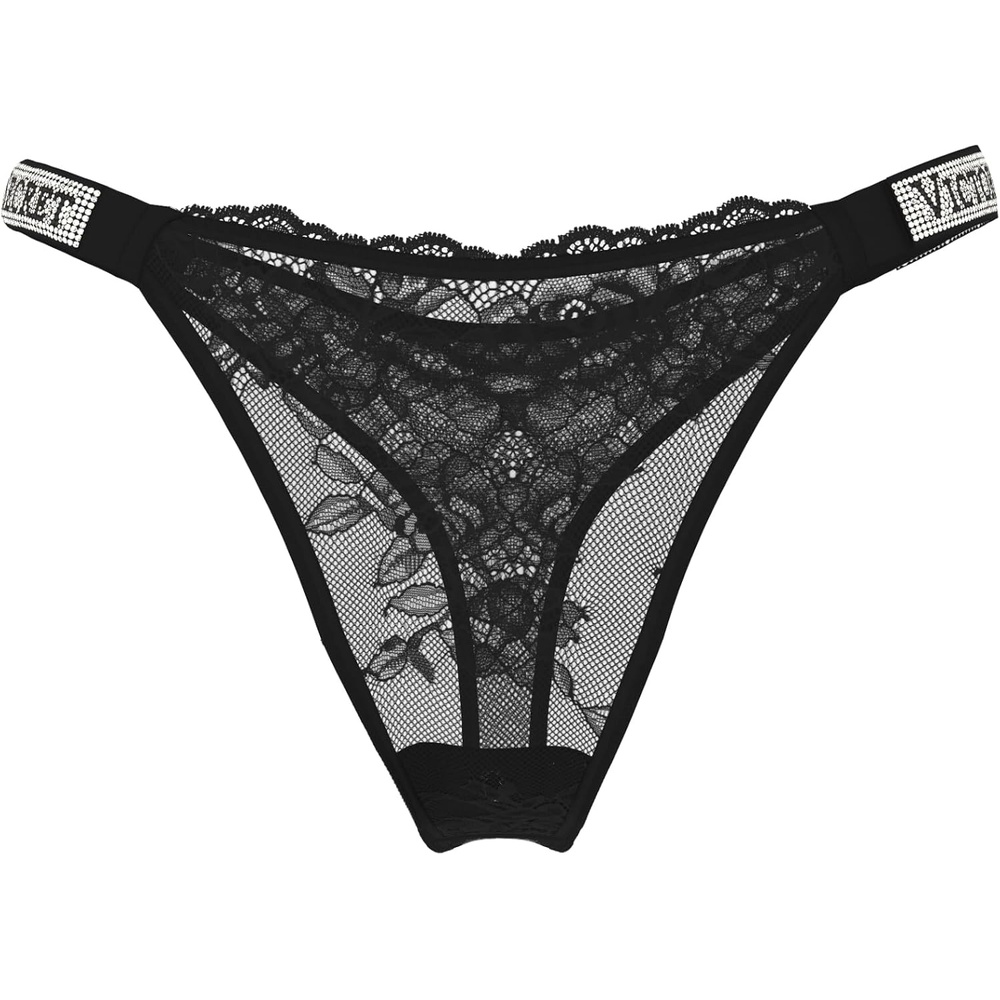 image:imageVictorias Secret Womens Very Sexy Shine Strap Thong Underwear Panties for Women XSXXLBlack Lace