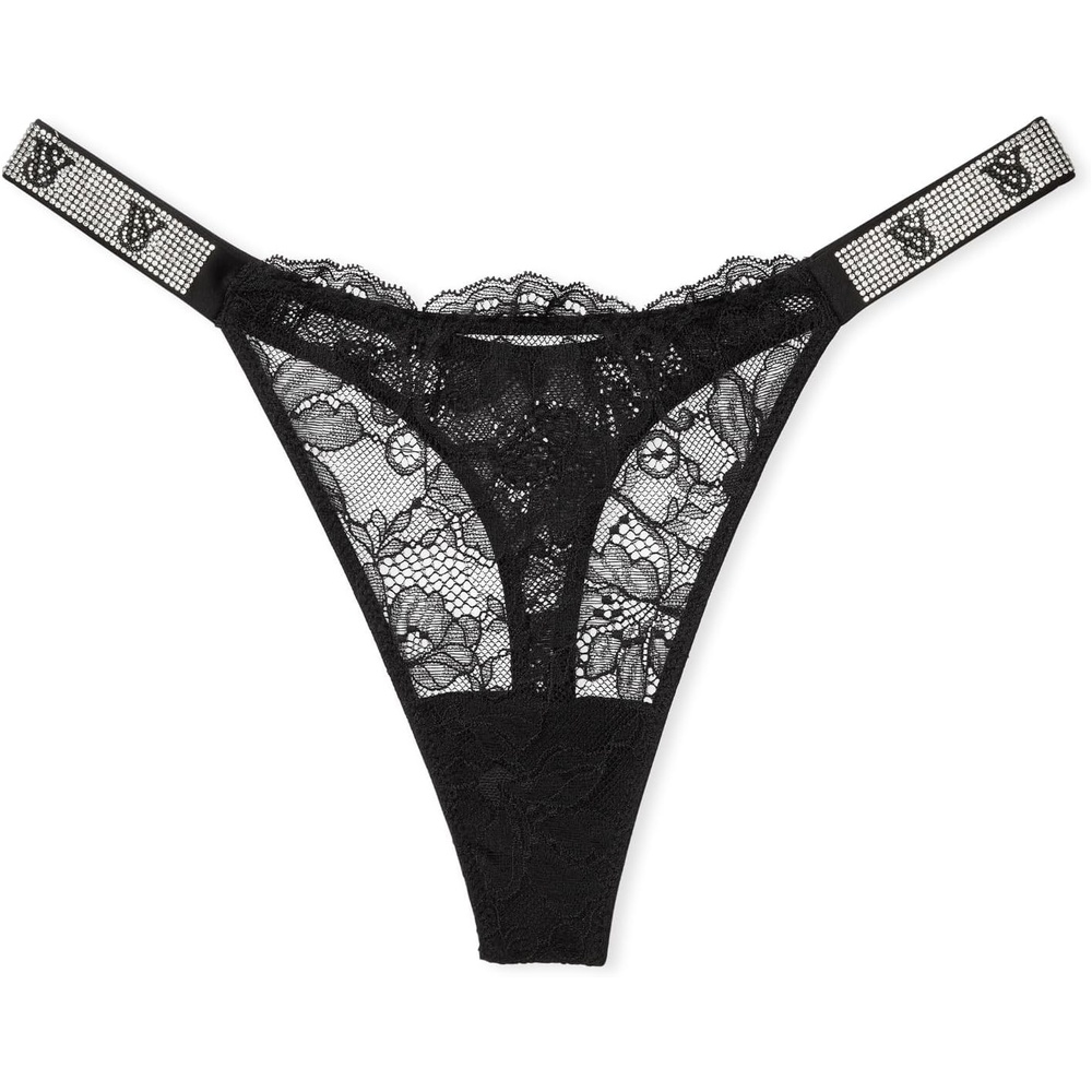 image:imageVictorias Secret Womens Very Sexy Shine Strap Thong Underwear Panties for Women XSXXLBlack Lace Monogram