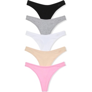 Victoria’s Secret PINK Women’s Cotton Thong Underwear, Panties for Women (XS-XL)(Spring Basic Pack)