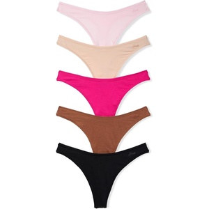 Victoria’s Secret PINK Women’s Cotton Thong Underwear, Panties for Women (XS-XL)(Tan Basic Pack)