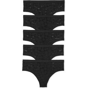 Victoria’s Secret PINK Women’s Lace Cheeky Underwear, Panties for Women (XS-XL)(Pure Black Lace Dasiy)