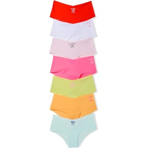 Victoria’s Secret PINK Women’s No Show Cheeky Underwear, Panties for Women (XS-XL)(Days of the Week Pack)