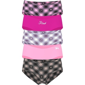 Victoria’s Secret PINK Women’s No Show Cheeky Underwear, Panties for Women (XS-XL)(Heritage Pink Plaid Pack)