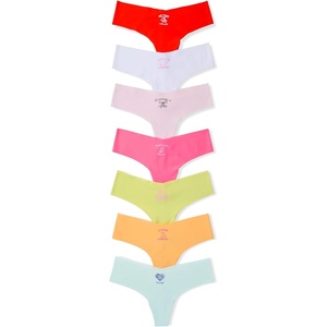 Victoria’s Secret PINK Women’s No Show Thong Underwear, Panties for Women (XS-XL)(Days of the Week Pack)