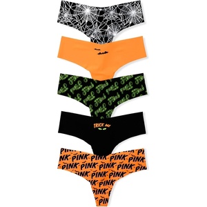 Victoria’s Secret PINK Women’s No Show Thong Underwear, Panties for Women (XS-XL)(Halloween Pack)