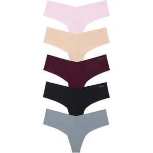 Victoria’s Secret PINK Women’s No Show Thong Underwear, Panties for Women (XS-XL)(Light Pink Pack)