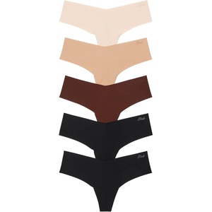 Victoria’s Secret PINK Women’s No Show Thong Underwear, Panties for Women (XS-XL)(Nude Pack)