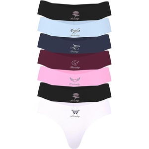 Victoria’s Secret PINK Women’s No Show Thong Underwear, Panties for Women (XS-XL)(Pink Days of the Week)